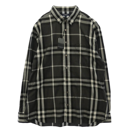 BURBERRY LONDON バーバリー ロンドン A1Ｍ50-203-07 ノバチェック 長袖 シャツ ブラック系 LL【美品】【中古】
