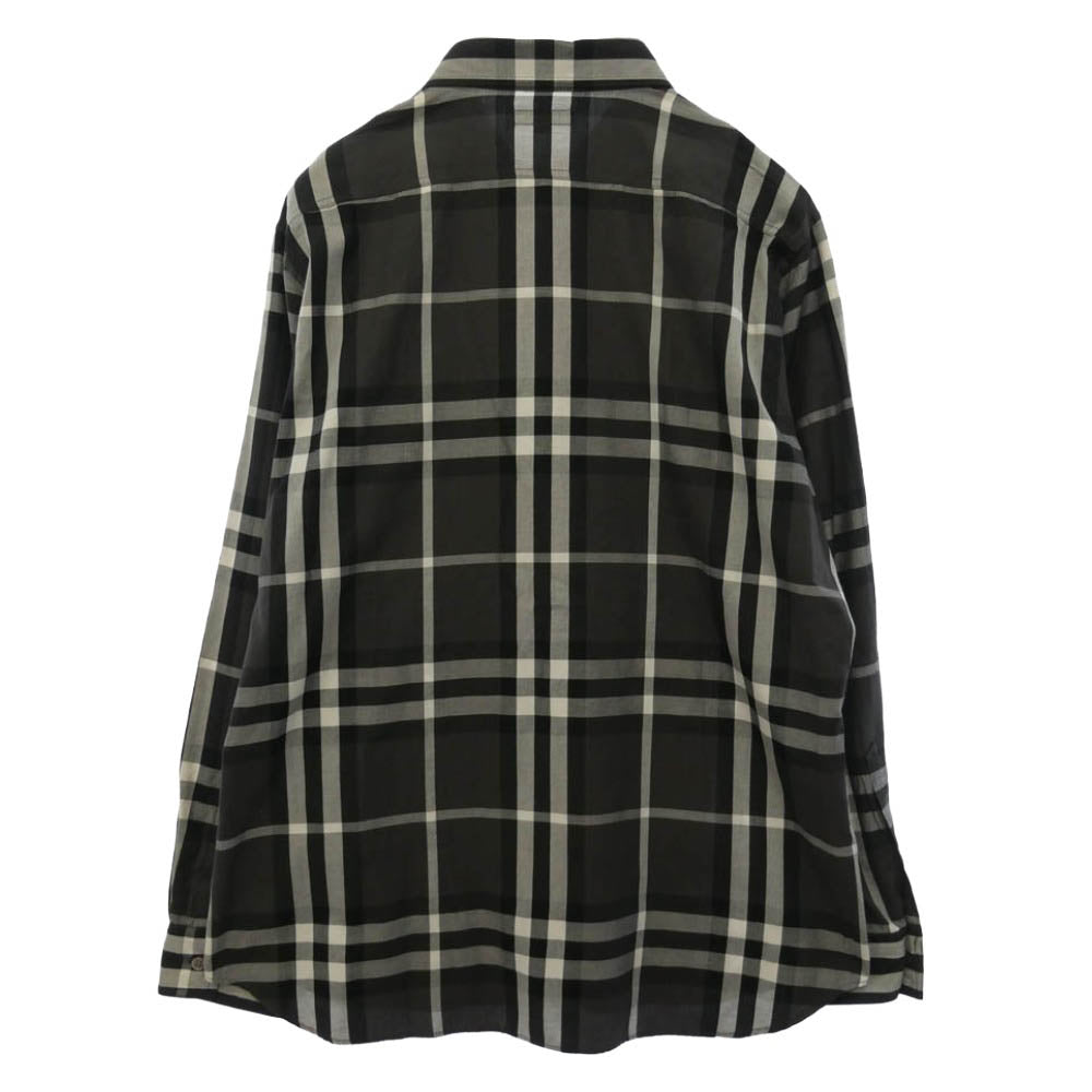BURBERRY LONDON バーバリー ロンドン A1Ｍ50-203-07 ノバチェック 長袖 シャツ ブラック系 LL【美品】【中古】