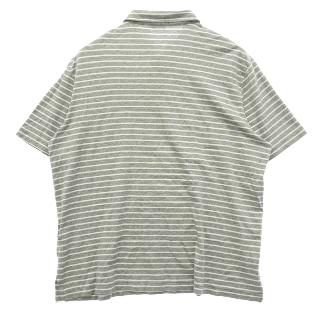 POLO RALPH LAUREN ポロ・ラルフローレン PIMA SOFT TOUCH ボーダー ポニーロゴ 半袖 ポロシャツ グレー系 XXL【中古】