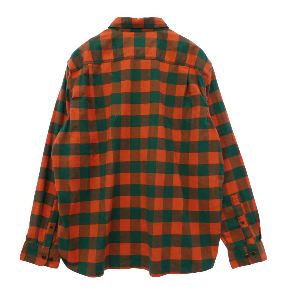 L.L.Bean エルエルビーン 513053 チェック柄 長袖 ネルシャツ オレンジ系 グリーン系 XL【中古】