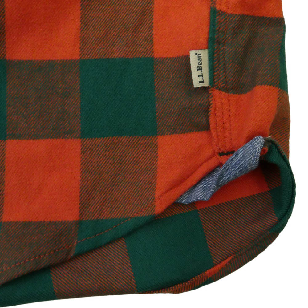 L.L.Bean エルエルビーン 513053 チェック柄 長袖 ネルシャツ オレンジ系 グリーン系 XL【中古】