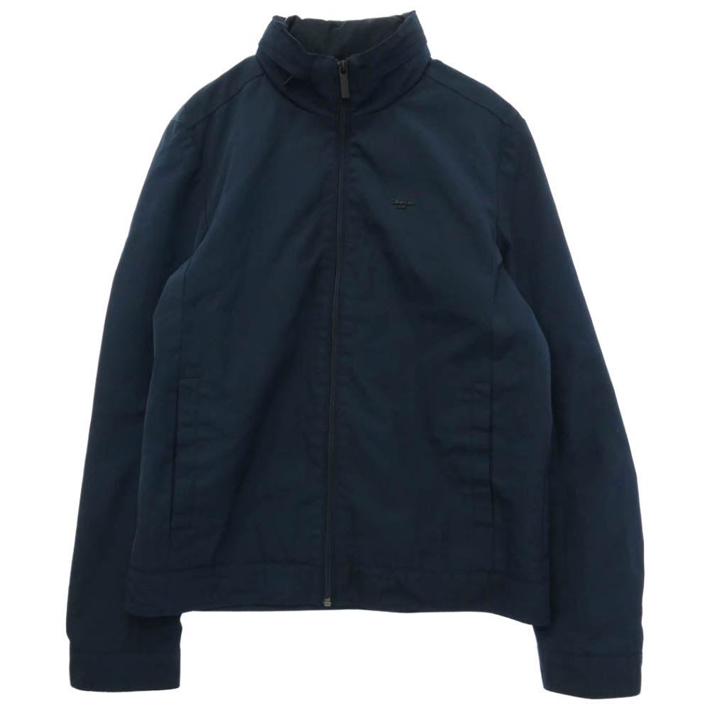 CALVIN KLEIN カルバンクライン 40FO-200-410-0 ロゴプレート ジップアップ スタンドカラー ジャケット ブルゾン ネイビー系 S【中古】