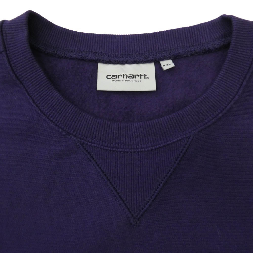Carhartt カーハート I025475 AMERICAN SCRIPT SWEATSHIRT 前V 金刺繍ロゴ アメリカン スクリプト スウェット トレーナー パープル系 XXL【中古】