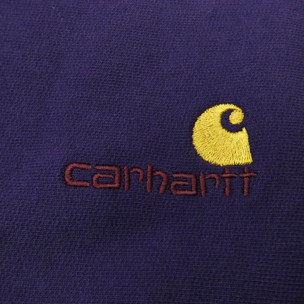 Carhartt カーハート I025475 AMERICAN SCRIPT SWEATSHIRT 前V 金刺繍ロゴ アメリカン スクリプト スウェット トレーナー パープル系 XXL【中古】