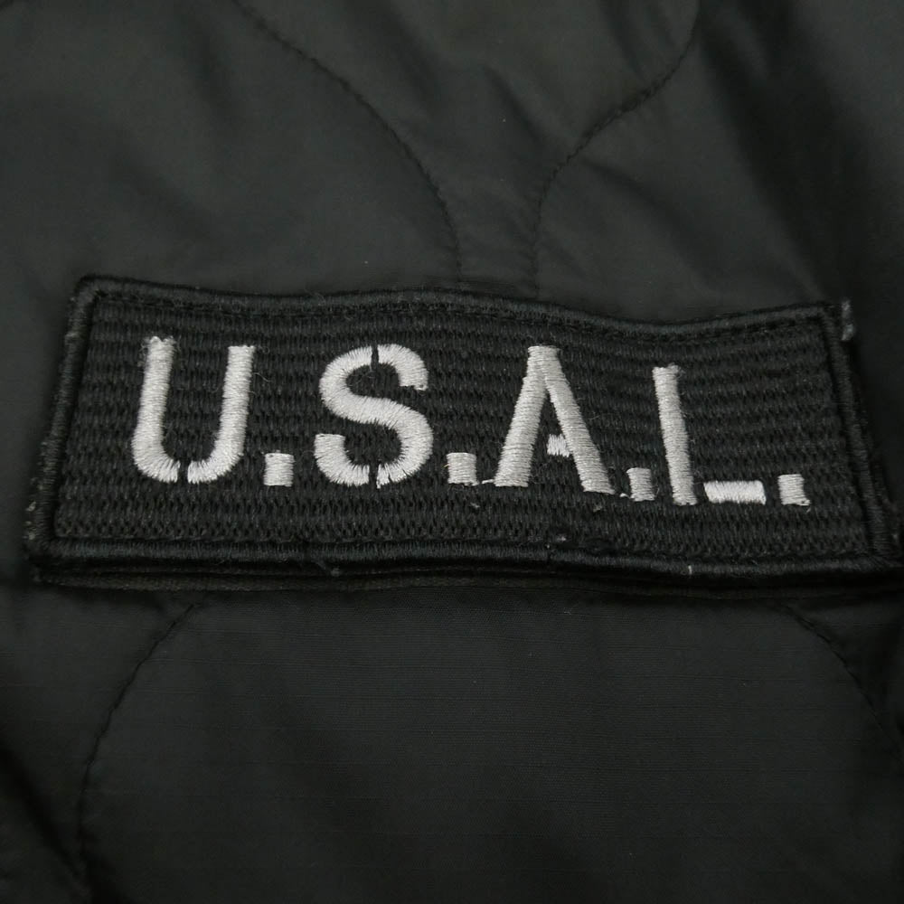 ALPHA アルファ 20232-801 U.S.A.L ワッペン N1 ライナー 内フリース デッキジャケット ブラック系 5L【中古】