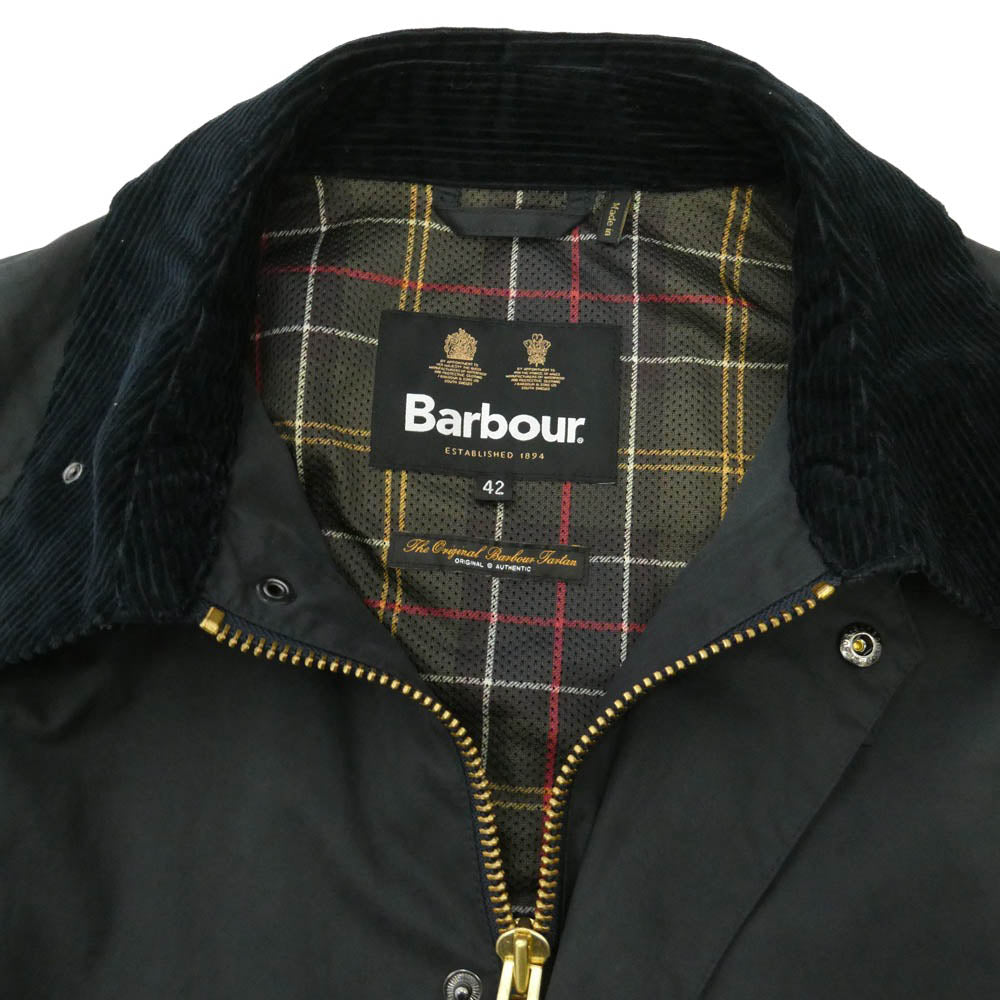 Barbour バブアー 23SS 231MCA0931 TRANSPORT PEACH SKIN ピーチスキン ノンワックス トランスポート ジャケット ブラック系 42【中古】