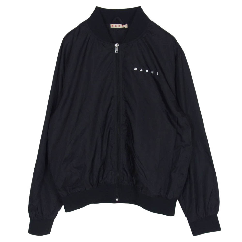 MARNI マルニ M01144 ナイロン ロゴ ジップアップ ブルゾン ジャケット キッズ ブラック系 14【中古】
