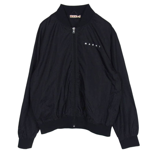 MARNI マルニ M01144 ナイロン ロゴ ジップアップ ブルゾン ジャケット キッズ ブラック系 14【中古】