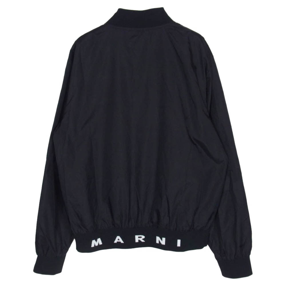 MARNI マルニ M01144 ナイロン ロゴ ジップアップ ブルゾン ジャケット キッズ ブラック系 14【中古】