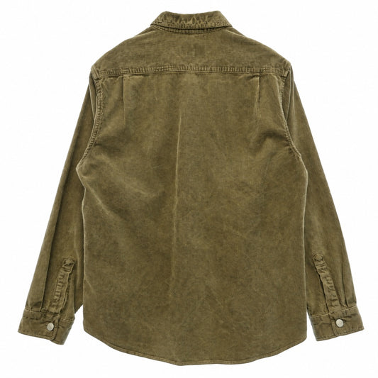 Supreme シュプリーム 21SS Washed Corduroy Shirt ウォッシュド コーデュロイ 長袖 シャツ ブラウン系 L【中古】