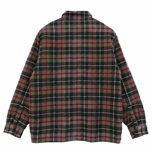 Supreme シュプリーム 24AW Quilted Plaid Shirt キルテッド プレイド コットン チェック 長袖シャツ グレー系 L【中古】