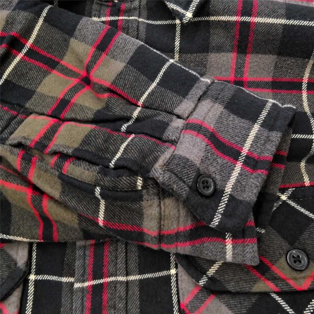 Supreme シュプリーム 24AW Quilted Plaid Shirt キルテッド プレイド コットン チェック 長袖シャツ グレー系 L【中古】