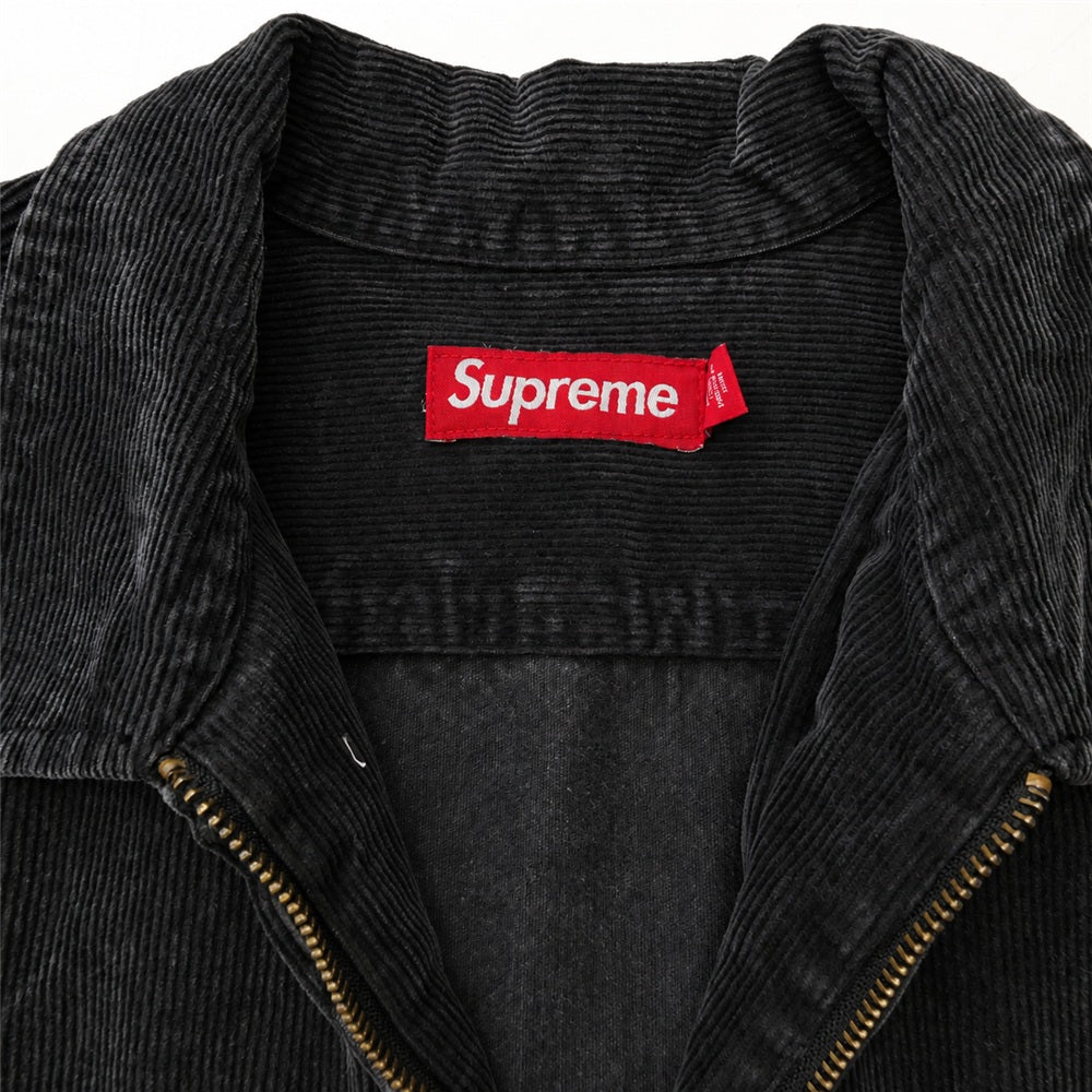 Supreme シュプリーム 24SS Washed Corduroy Zip Up Shirt ウォシュド コーデュロイ ジップアップ コットン 長袖シャツ ブルゾン ジャケット ダークブラウン系 L【中古】