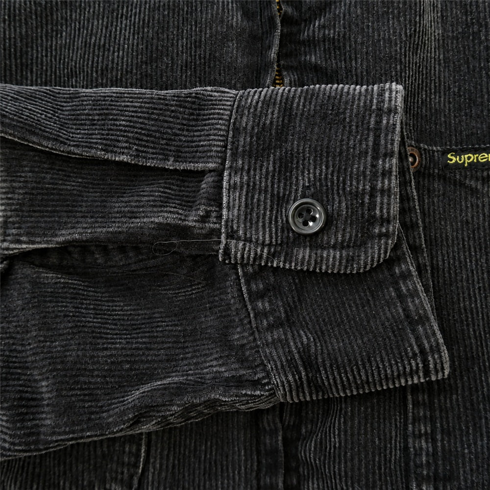 Supreme シュプリーム 24SS Washed Corduroy Zip Up Shirt ウォシュド コーデュロイ ジップアップ コットン 長袖シャツ ブルゾン ジャケット ダークブラウン系 L【中古】