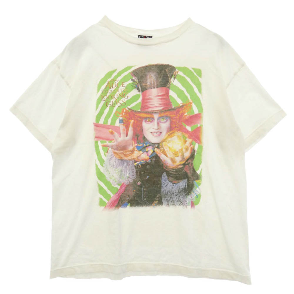 SAINT MICHAEL セントマイケル 24AW SM-A23-0000-C25 DSNY_SS TEE MAD HATTER アリス・イン・ワンダーランド 半袖 Tシャツ ホワイト系 L【中古】