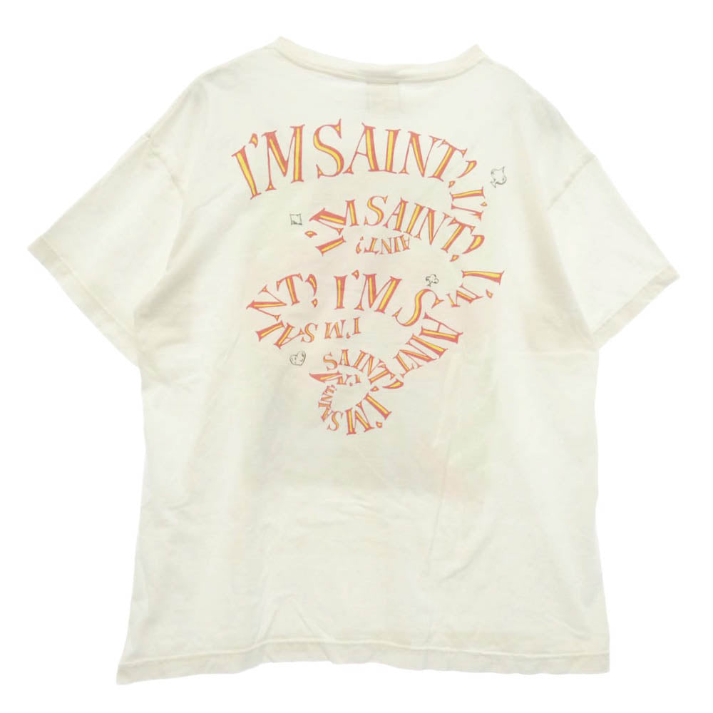 SAINT MICHAEL セントマイケル 24AW SM-A23-0000-C25 DSNY_SS TEE MAD HATTER アリス・イン・ワンダーランド 半袖 Tシャツ ホワイト系 L【中古】