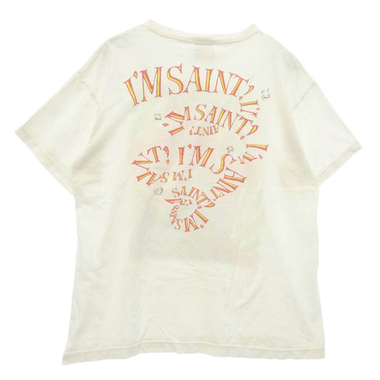 SAINT MICHAEL セントマイケル 24AW SM-A23-0000-C25 DSNY_SS TEE MAD HATTER アリス・イン・ワンダーランド 半袖 Tシャツ ホワイト系 L【中古】