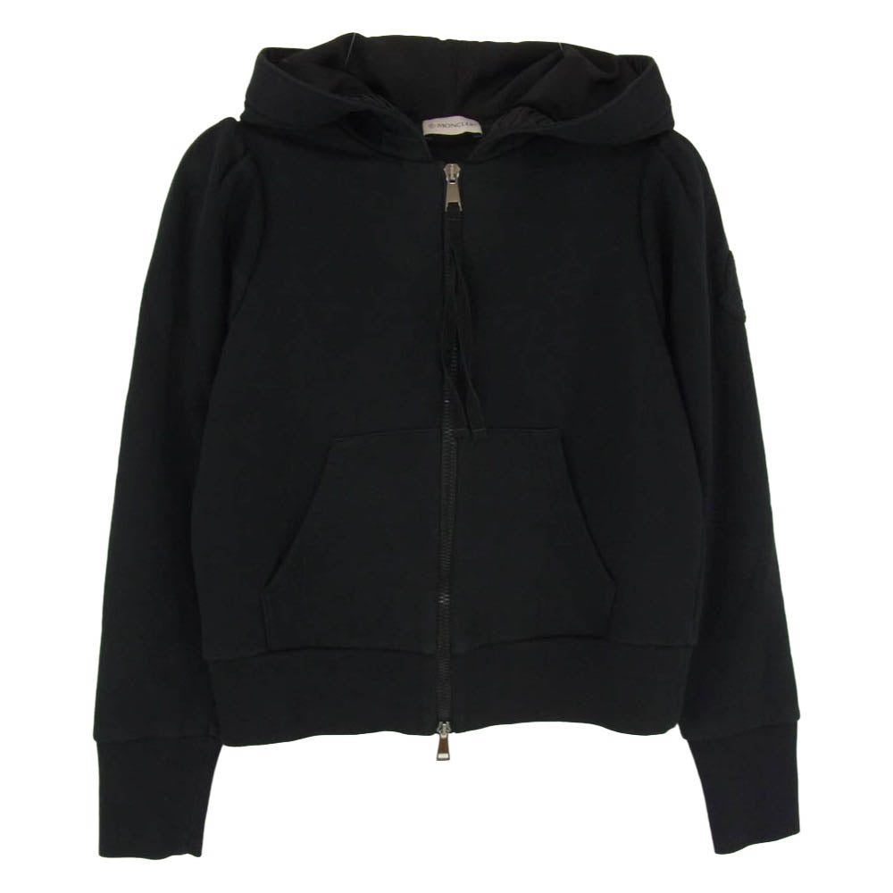 MONCLER モンクレール E20938461500 MAGLIA CARDIGAN ロゴ ワッペン ジップアップ パーカー ブラック系 999 XS【中古】