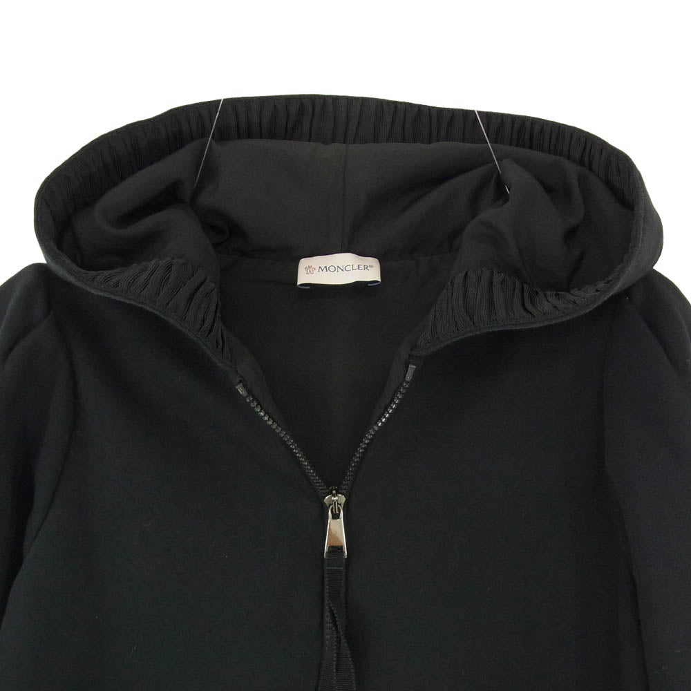 MONCLER モンクレール E20938461500 MAGLIA CARDIGAN ロゴ ワッペン ジップアップ パーカー ブラック系 999 XS【中古】