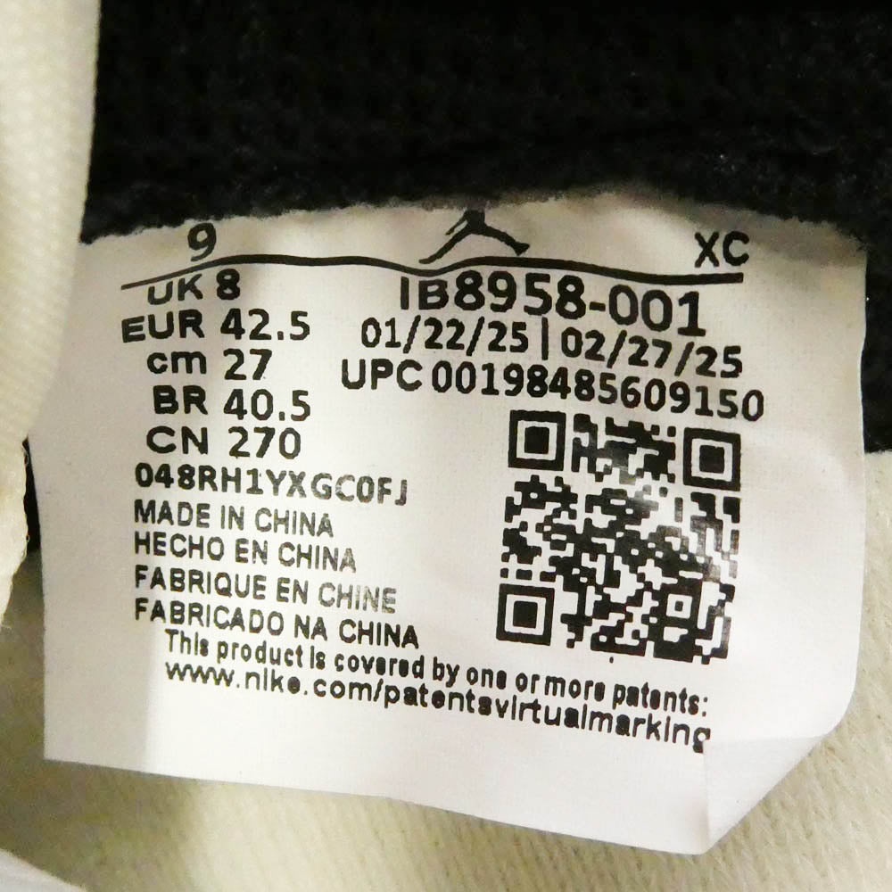 NIKE ナイキ IB8958-001 Nigel Sylvester Air Jordan 1 Retro Low OG Better With Time ナイジェルシルベスター エアジョーダン1 レトロ ロー OG ベター ウィズ タイム スニーカー ブラック系 27.0cm【新古品】【未使用】【中古】
