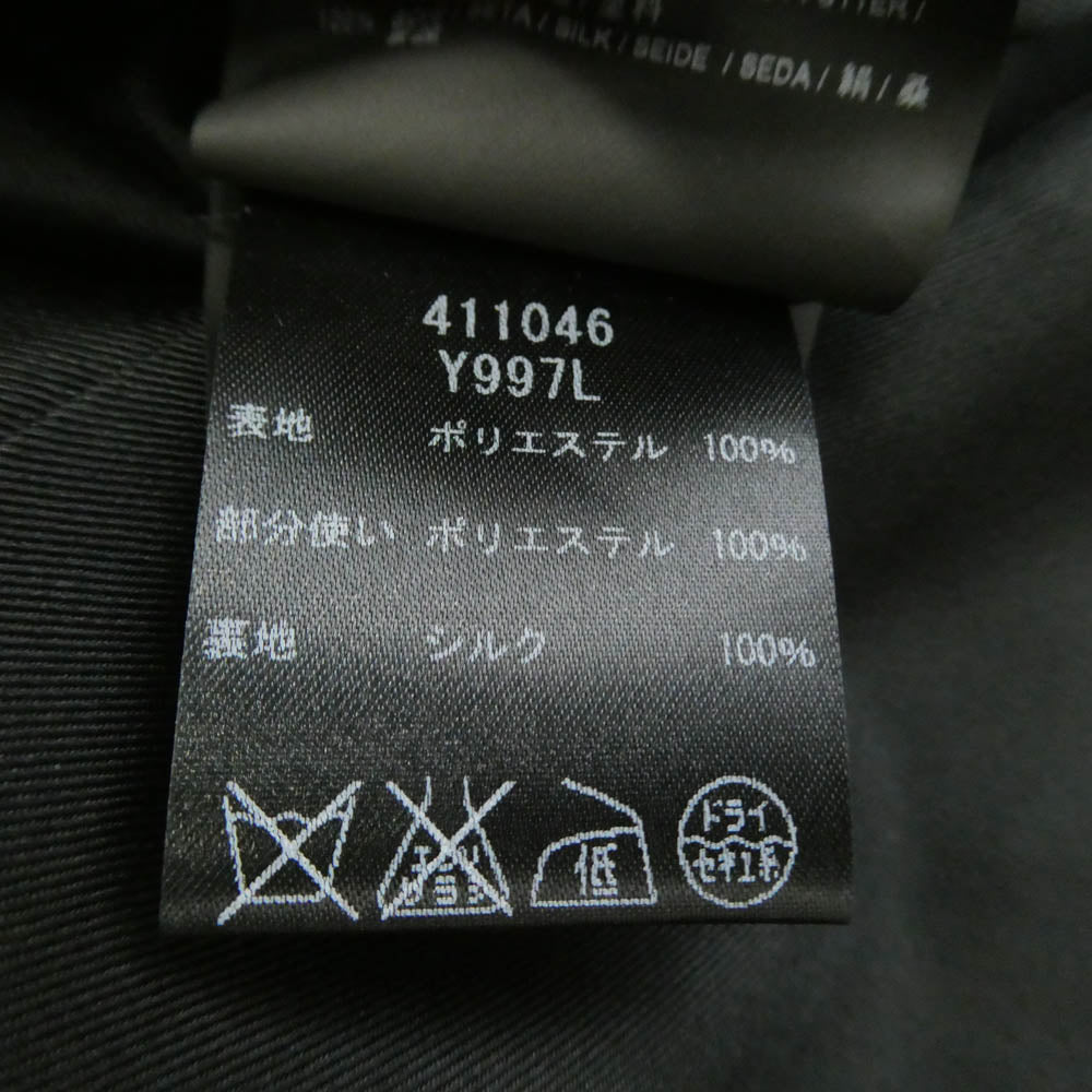 SAINT LAURENT サンローラン 411046 Y997L エディ期 花柄 総柄 サテン 切替 スモーキング テーラード ジャケット イエロー系 42【中古】