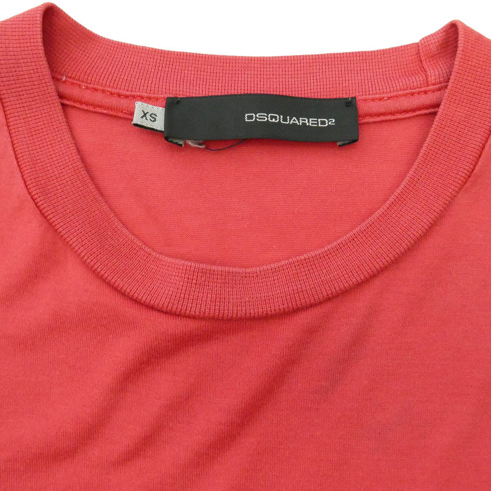 DSQUARED2 ディースクエアード 02149 バックロゴプリント ポケット付き 半袖 Tシャツ レッド系 XS【中古】