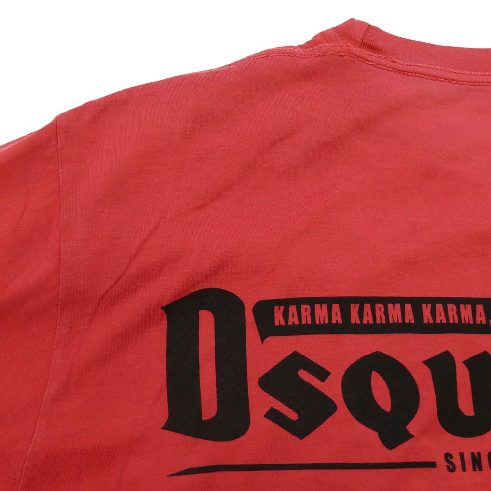 DSQUARED2 ディースクエアード 02149 バックロゴプリント ポケット付き 半袖 Tシャツ レッド系 XS【中古】
