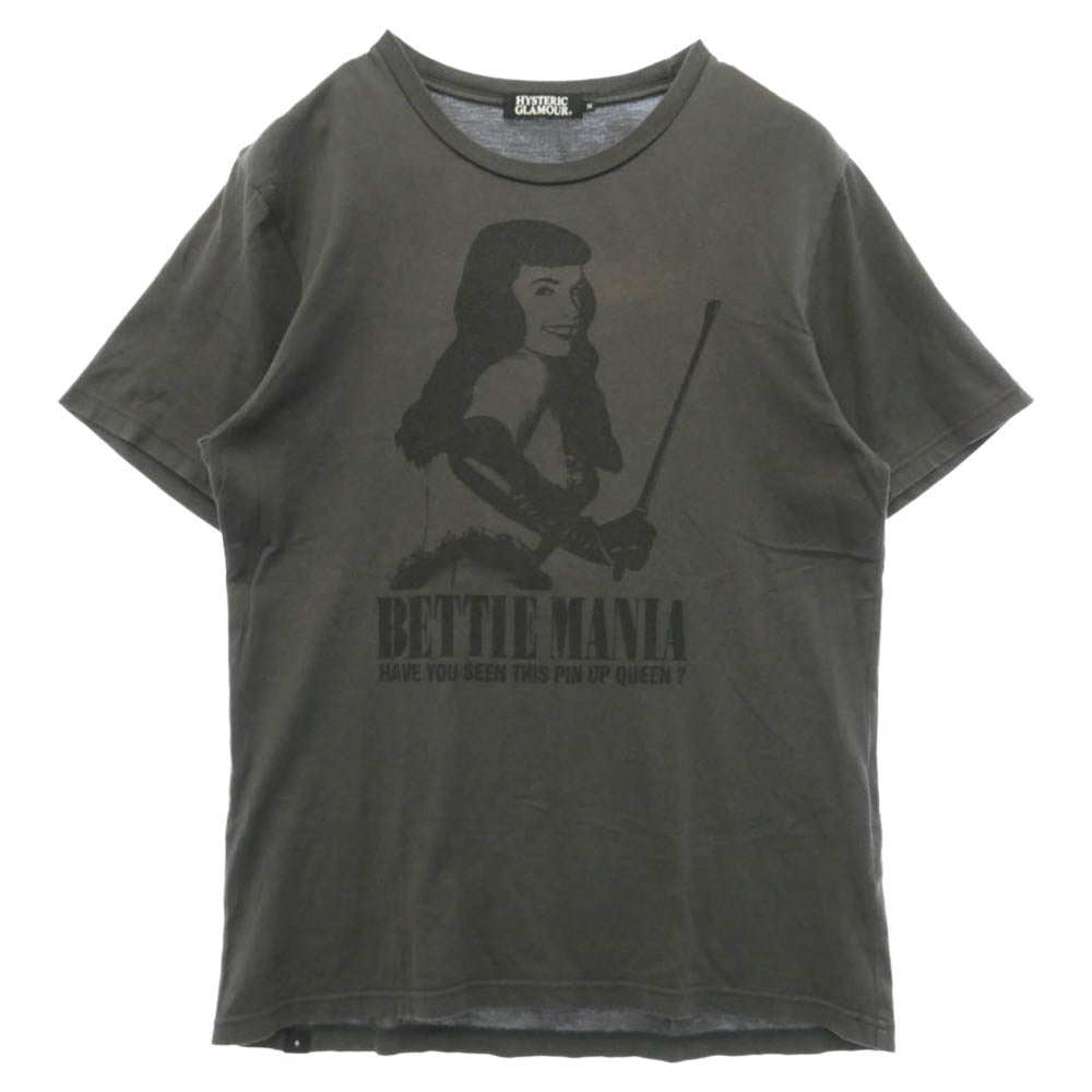 HYSTERIC GLAMOUR ヒステリックグラマー 0222CT23 BETTIE MANIA ベティーマフィア 半袖 Tシャツ ブラック系 M【中古】