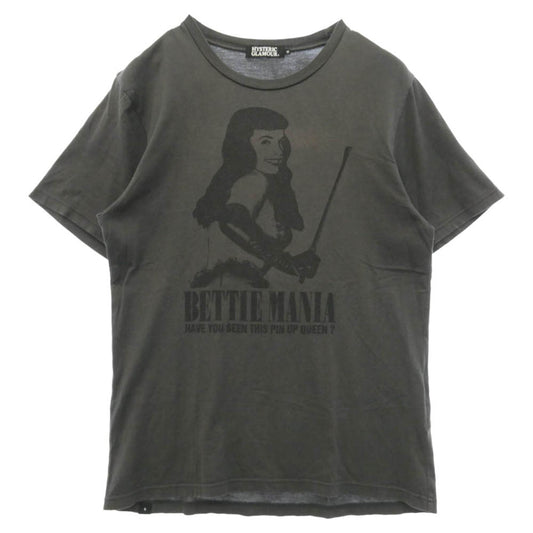 HYSTERIC GLAMOUR ヒステリックグラマー 0222CT23 BETTIE MANIA ベティーマフィア 半袖 Tシャツ ブラック系 M【中古】