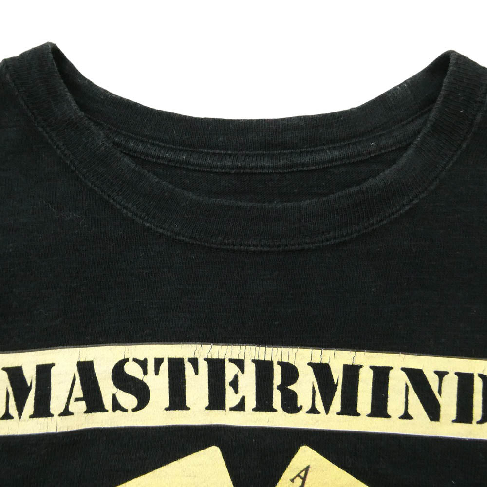 mastermind JAPAN マスターマインドジャパン 31135 STRAIGHT TO ROCK THE GAMBLERS トランプ柄 クルーネック 半袖 Tシャツ ブラック系 M【中古】