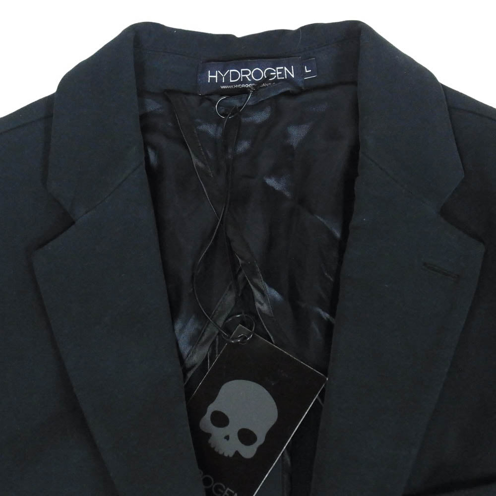 HYDROGEN ハイドロゲン 10th ロゴ刺繍 2B テーラードジャケット ダークネイビー系 L【中古】