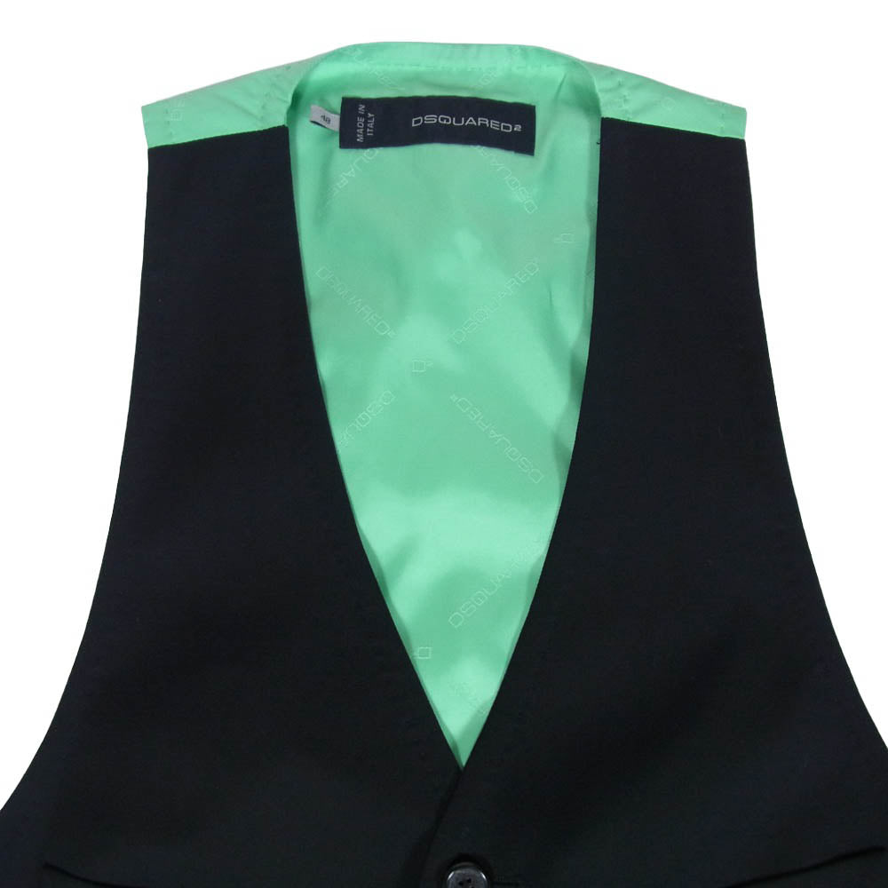 DSQUARED2 ディースクエアード 00329 6B バイカラー ジレ ベスト ライトグリーン系 48【中古】