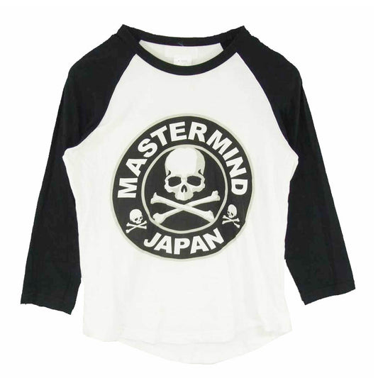 mastermind JAPAN マスターマインドジャパン MY-TS55-020 サークル スカル プリント 七分丈 ラグラン Tシャツ ブラック系 オフホワイト系 S【中古】