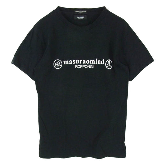 mastermind JAPAN マスターマインドジャパン 13SS-007-R masurao roppongi マスラオ プリント 半袖 Tシャツ ブラック系 L【中古】