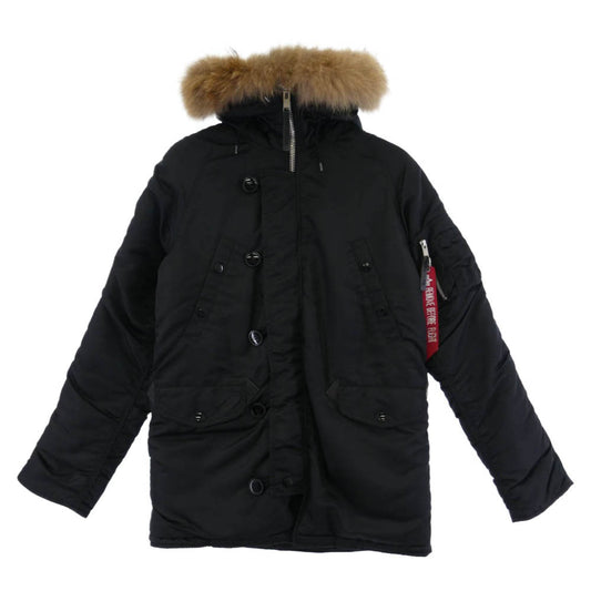 mastermind JAPAN マスターマインドジャパン ALPHA アルファ × ALPHA アルファ 20094-8575 N-3B ファー フーディ 中綿 ジャケット ブラック系 S【中古】