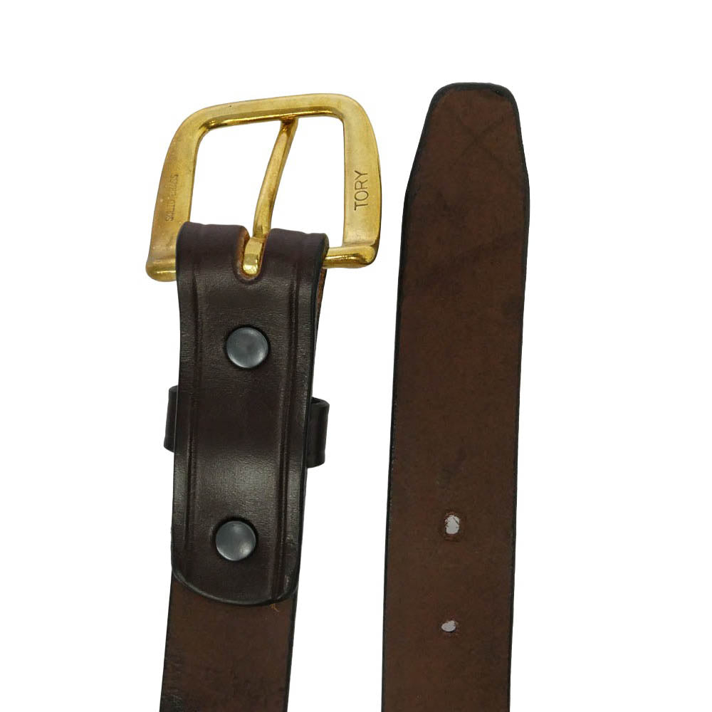 TORY LEATHER トリーレザー イングリッシュブライドル レザー ベルト ブラウン系【中古】