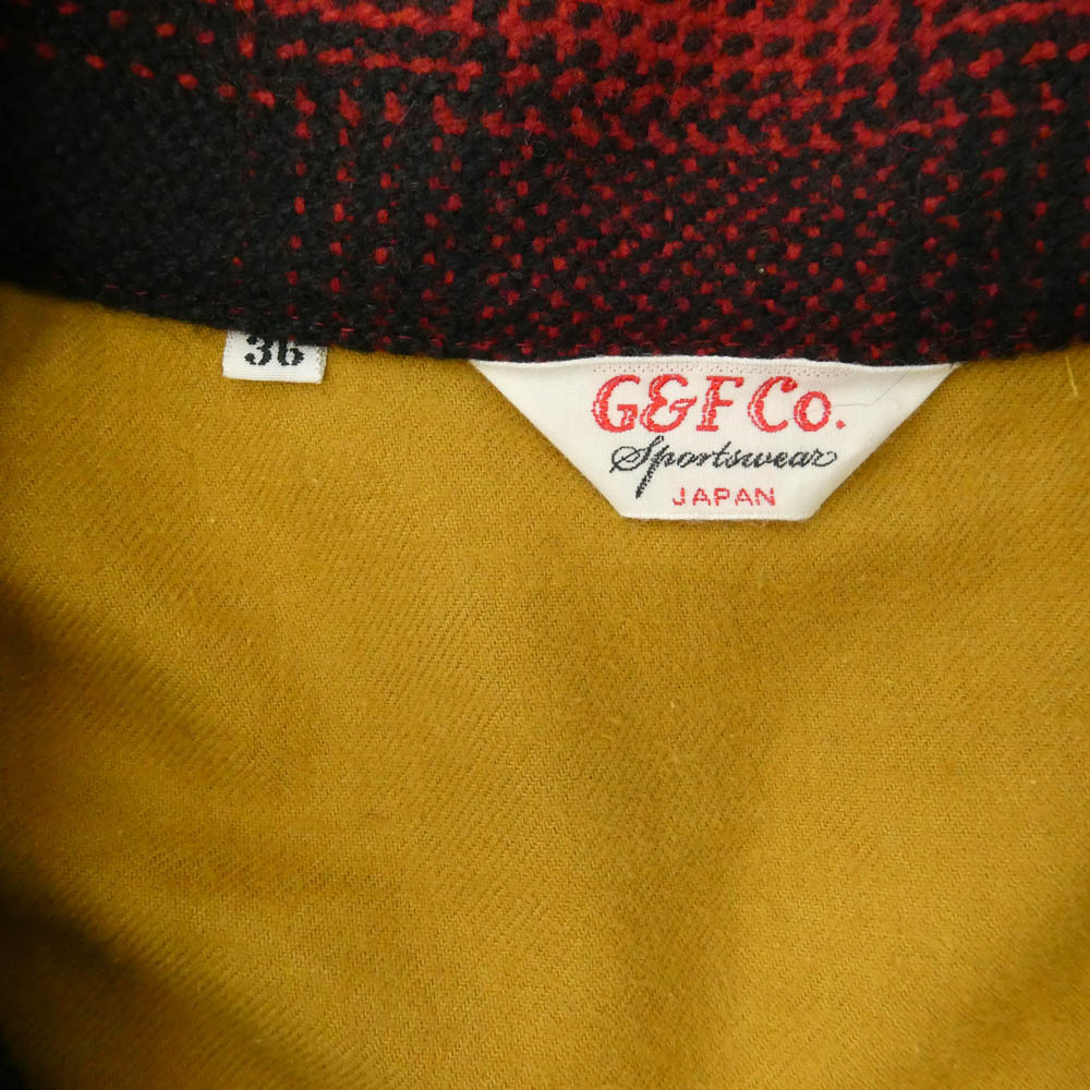 ジーアンドエフ CHECK WOOL JACKET オンブレチェック ウール ジップアップ ハーフベルト ジャケット ブルゾン【中古】