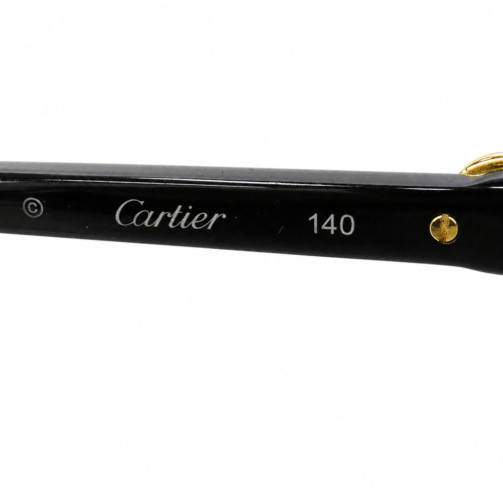 CARTIER カルティエ CT0135OJ C de Cartier ドゥ カルティエ クリアレンズ 黒縁 眼鏡 メガネ アイウェア ブラック系 140【中古】