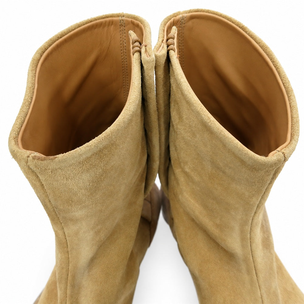 MAISON MARGIELA メゾンマルジェラ 24SS S57WU0153 TABI BOOTS H30 USED加工 スエードレザー アンクルカット 足袋ブーツ タビブーツ ブラウン系 42【極上美品】【中古】