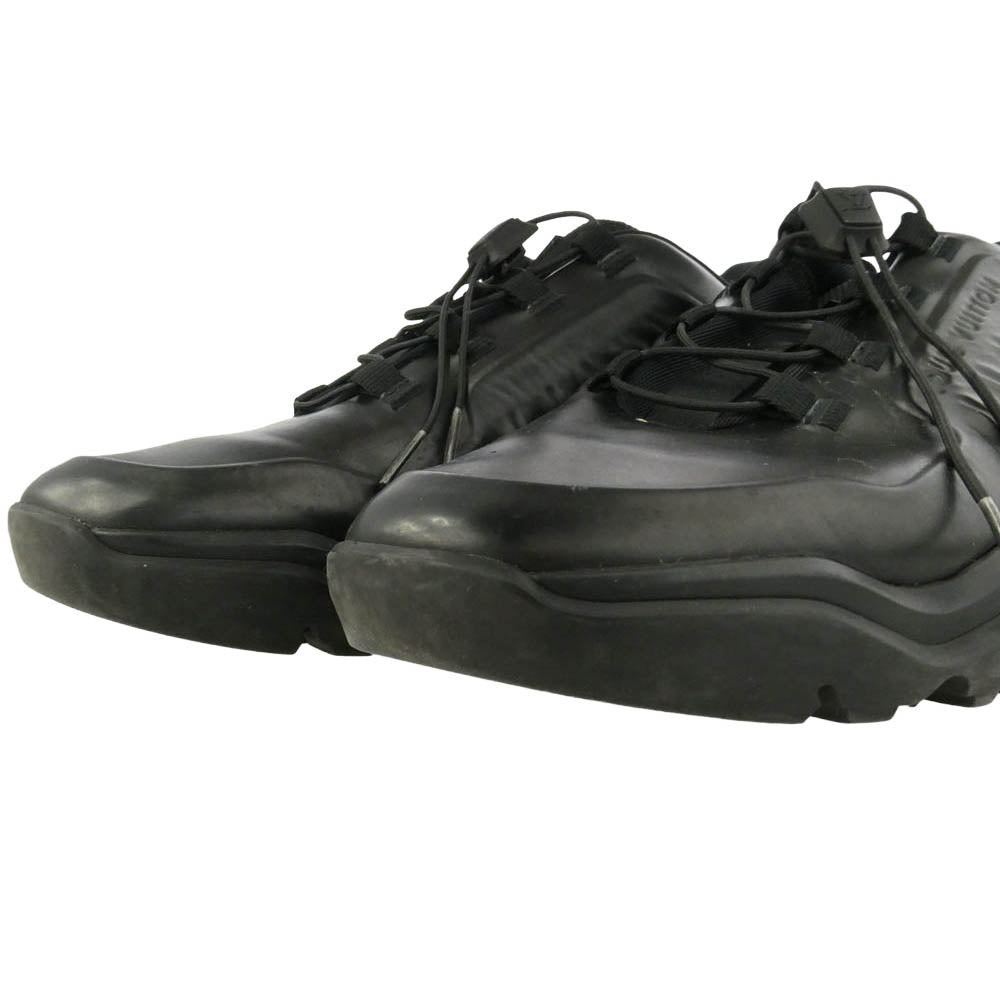 LOUIS VUITTON ルイ・ヴィトン 21AW FD0251 ミレニアムライン ラバー ロゴ ローカット スニーカー ブラック系 6.5【中古】