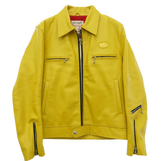 Lewis Leathers ルイスレザー Dominator ドミネーター レザー ライダース ジャケット イエロー系 40【美品】【中古】
