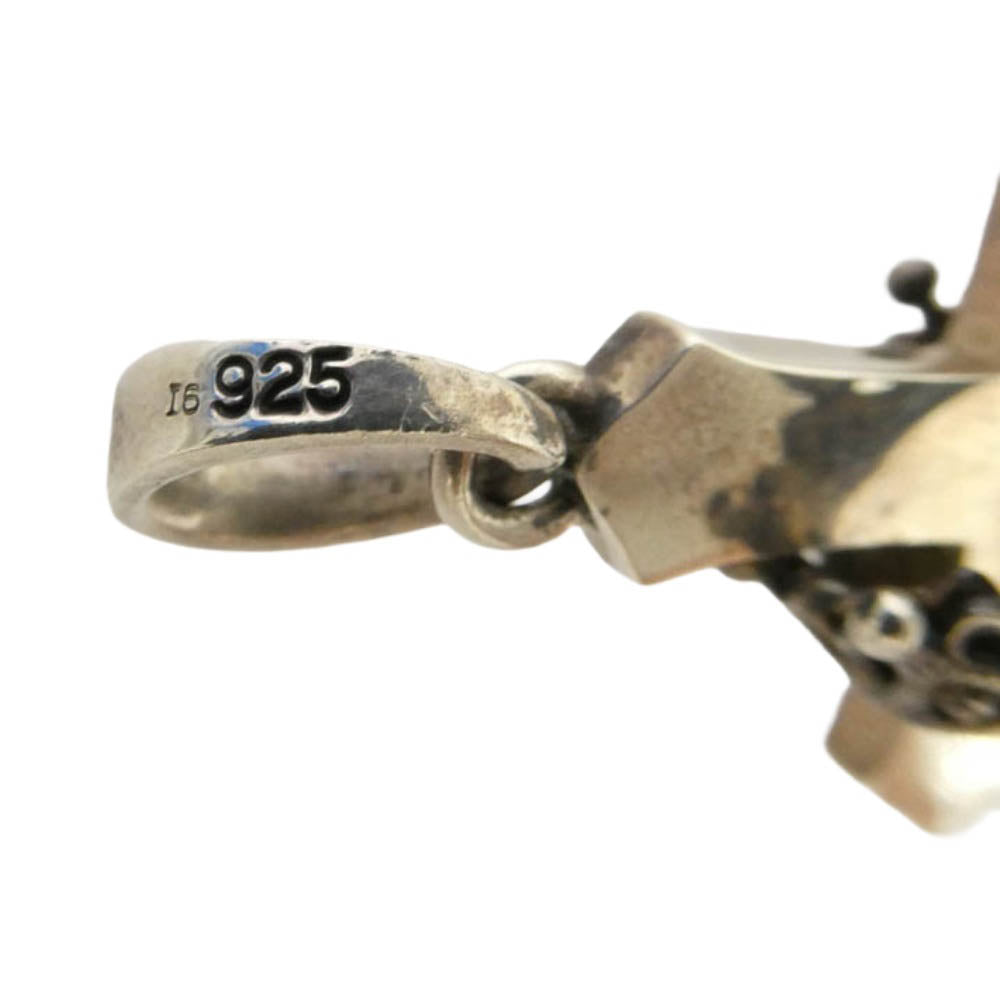 Justin Davis ジャスティンデイビス SPJ122 CROSS WITH CROWN STONE クロス ウィズ クロス ストーン ペンダント ネックレストップ シルバー系 ブラック系【中古】