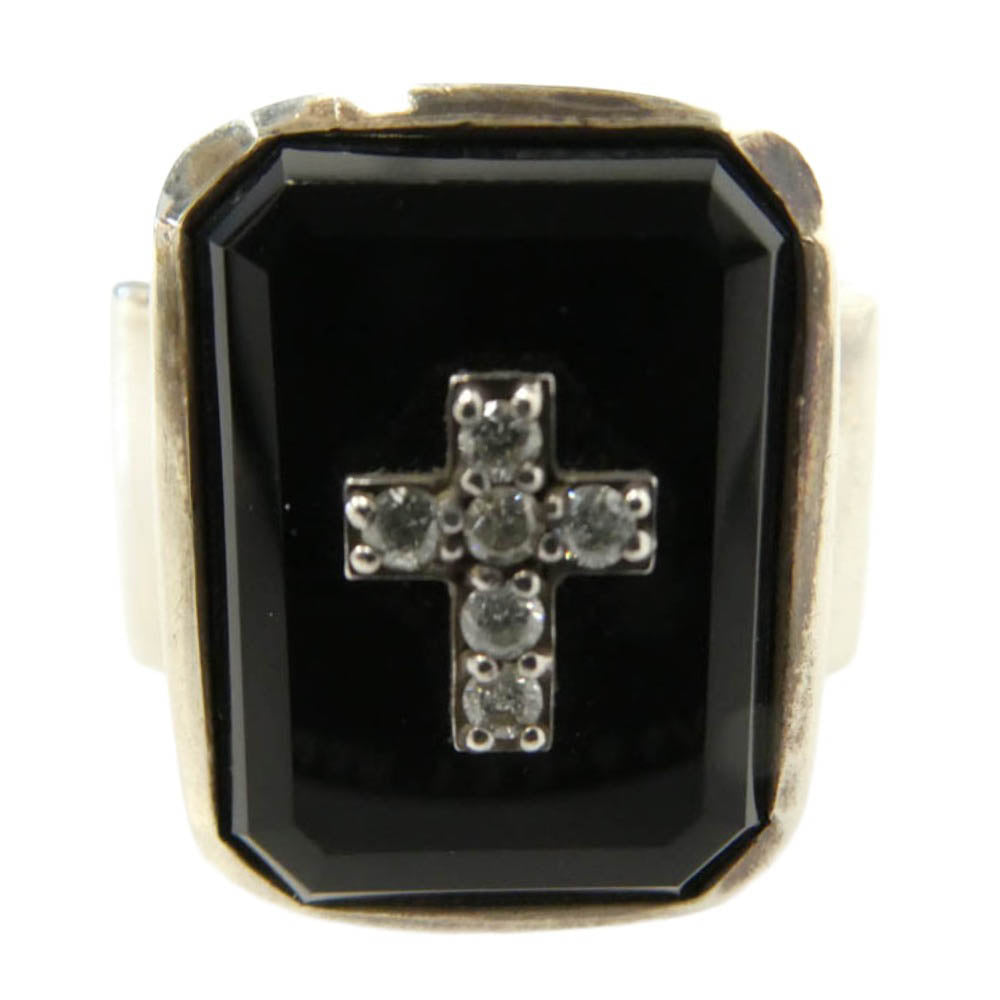 Justin Davis ジャスティンデイビス SRJ100 EMINEM RING エミネムリング オニキス シルバー系 ブラック系 約23号【中古】