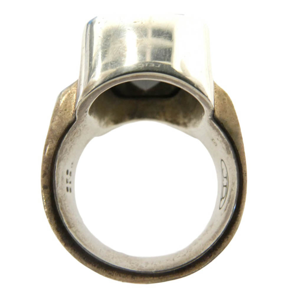 Justin Davis ジャスティンデイビス SRJ100 EMINEM RING エミネムリング オニキス シルバー系 ブラック系 約23号【中古】