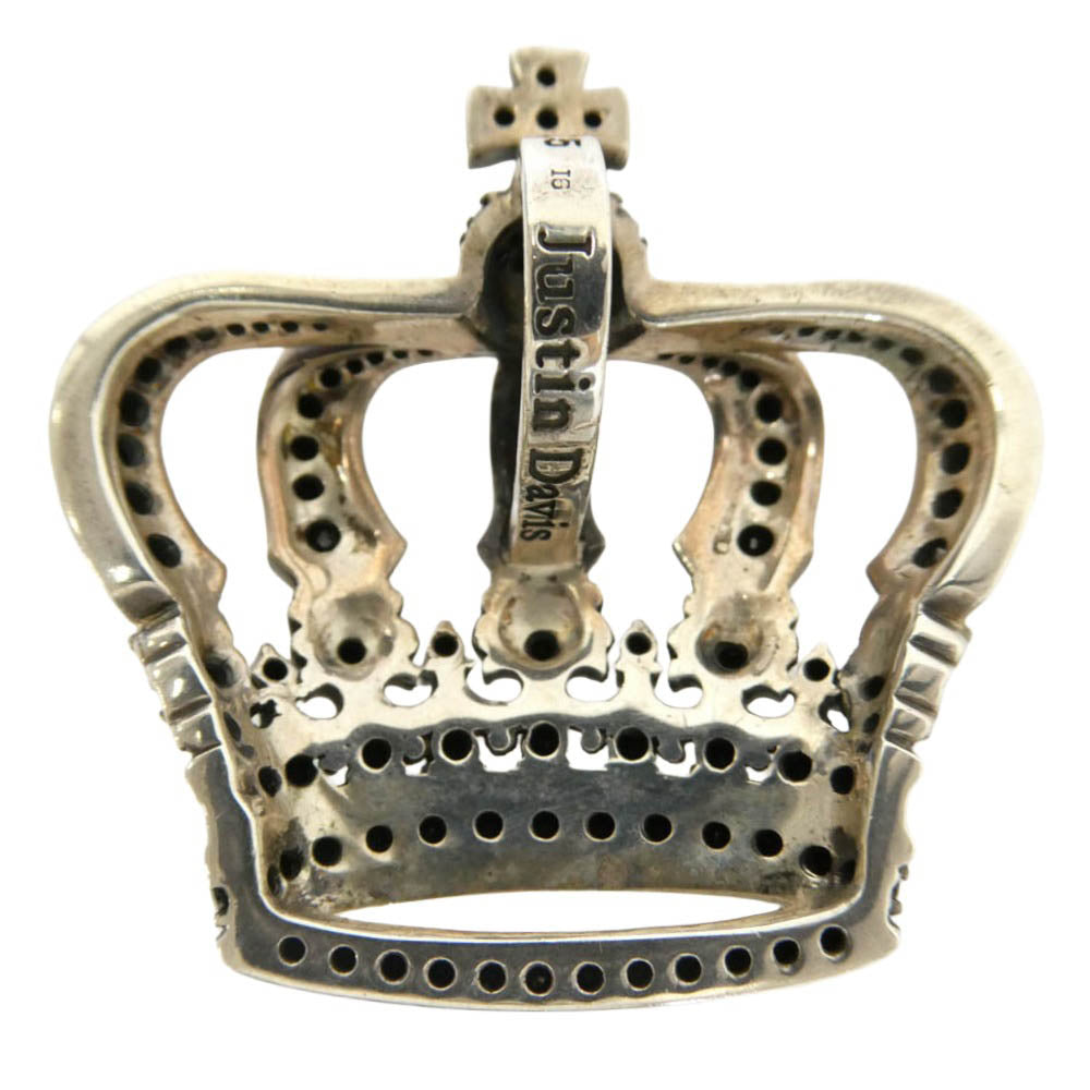 Justin Davis ジャスティンデイビス SPJ170A GATSBY A クラウン ペンダント ネックレストップ シルバー系 ブラック系【中古】