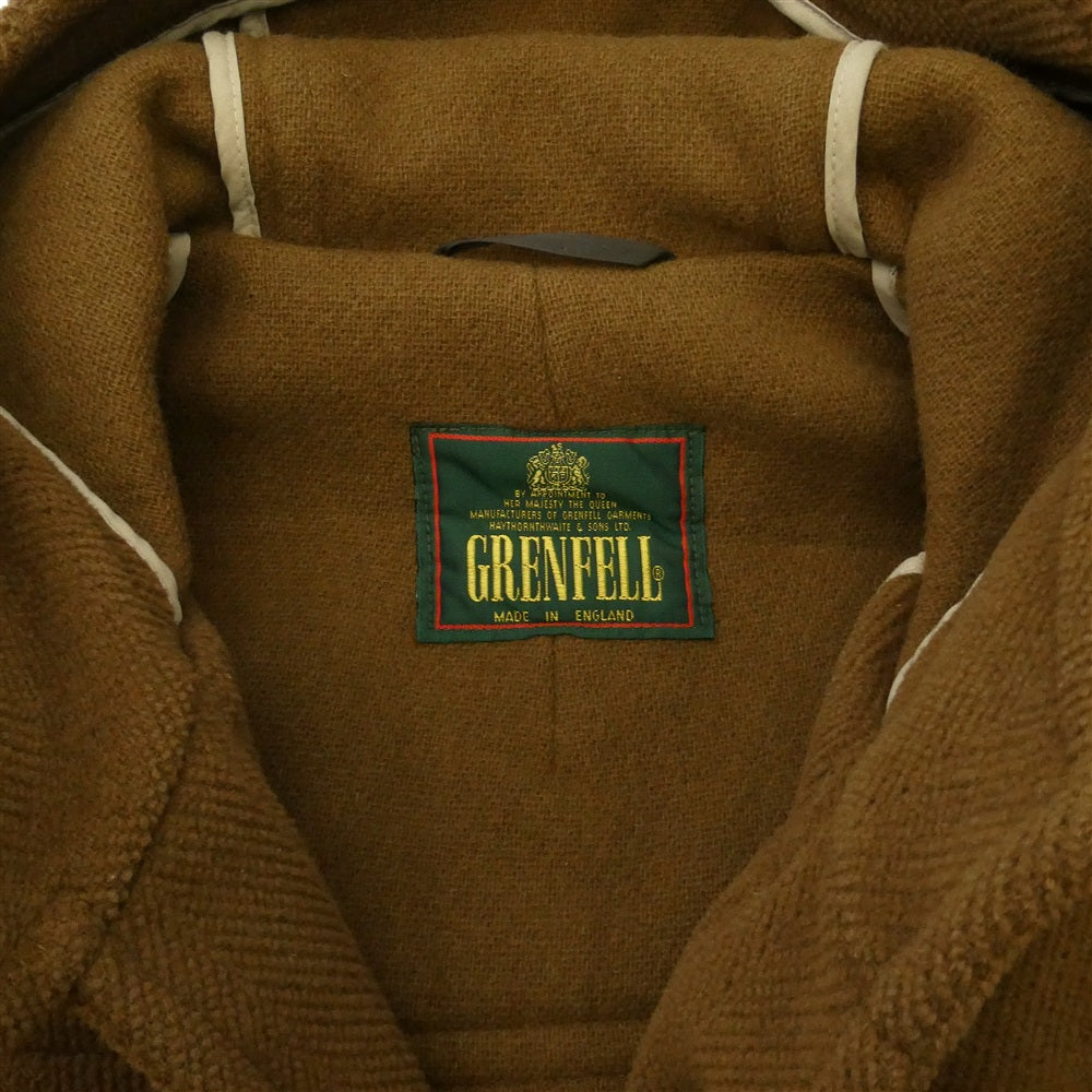 グレンフェル 英国製 90s ウール100％ ダッフルコート ブラウン系 34【中古】
