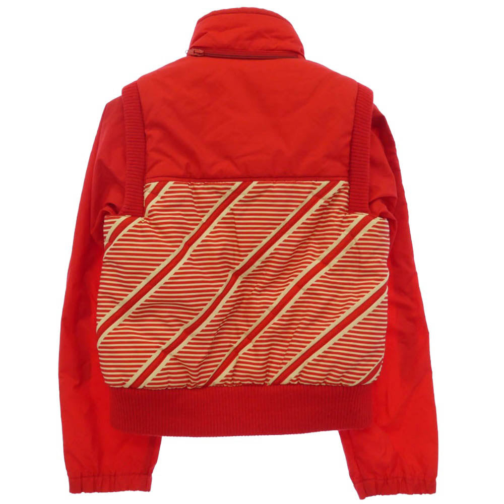 DESCENTE デサント 80s スタンドカラー レイヤード ダウンベスト ジャケット レッド系 S【中古】