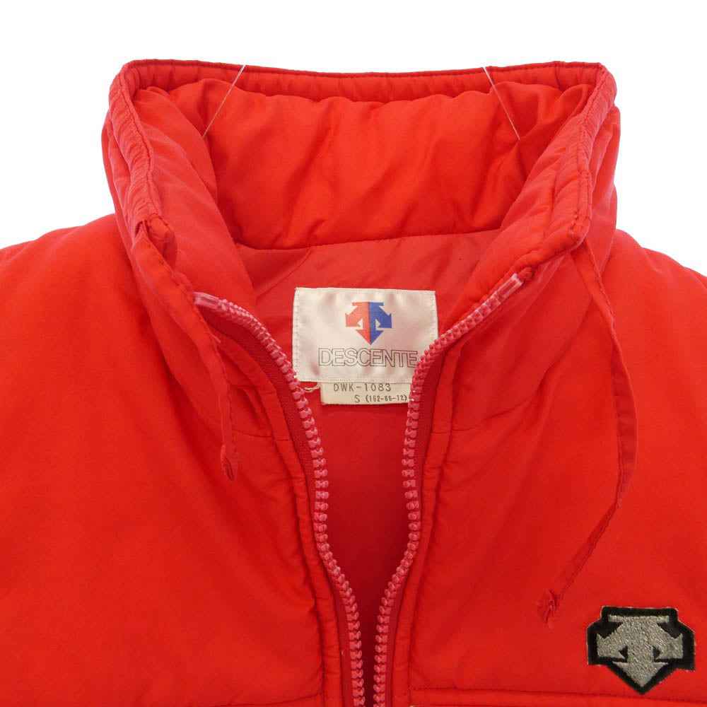 DESCENTE デサント 80s スタンドカラー レイヤード ダウンベスト ジャケット レッド系 S【中古】