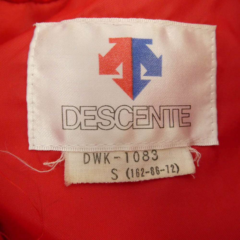 DESCENTE デサント 80s スタンドカラー レイヤード ダウンベスト ジャケット レッド系 S【中古】