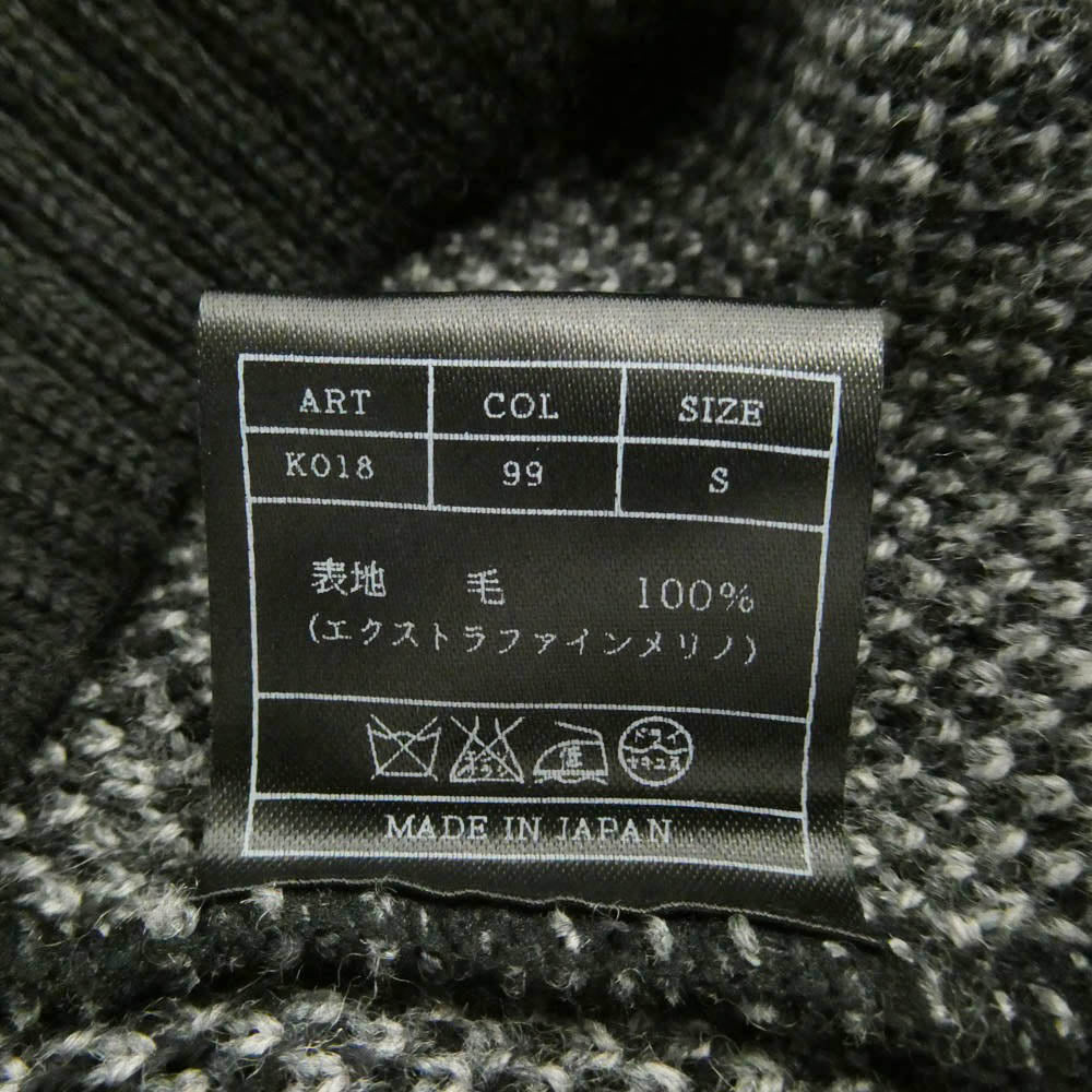 AKM エイケイエム K018 カモフラ ショールカラー カーディガン ブラック系 S【中古】